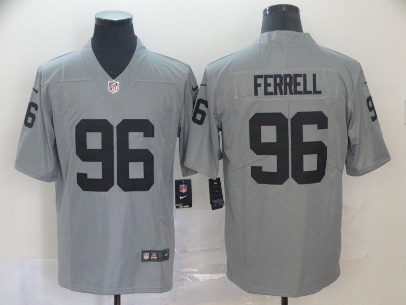 Men Oakland Raiders 96 Ferrell Grey Nike Vapor Untouchable Limited NFL Jersey